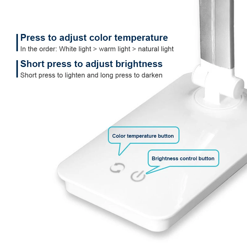 Светодиодный настольный светильник 3 цвета плавная регулировка яркости