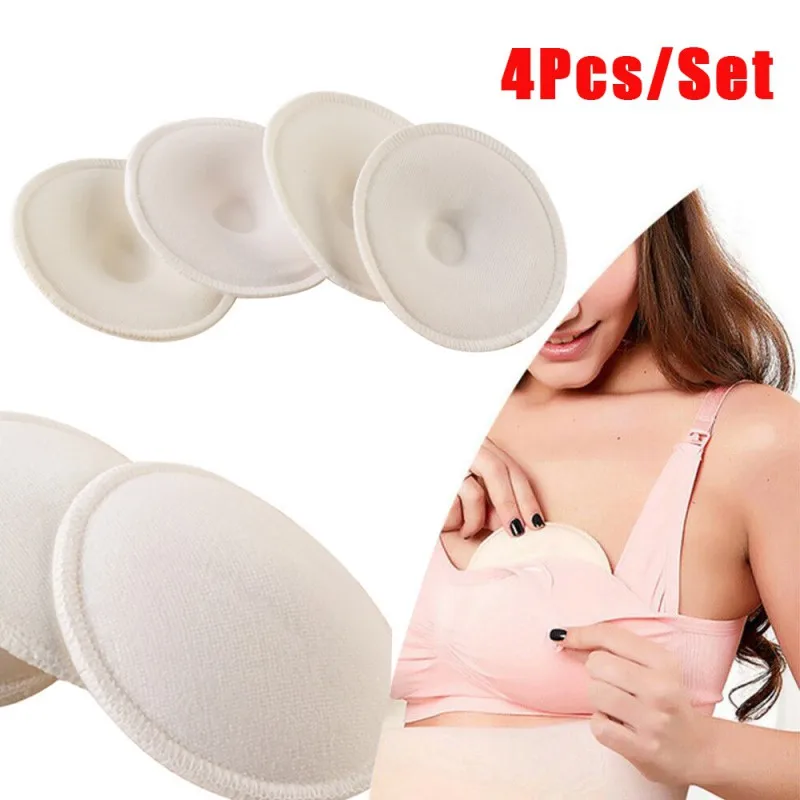 

4Pcs Washable Breast Pads Anti-overflow Maternity Nursing Pad Baby Feeding Breastfeeding Breathable Absorbency Mom Necessary