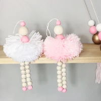 ballet dancer hanging decoration nursery baby tent ornament wooden beads girl room decor nordic photography props attrape reve