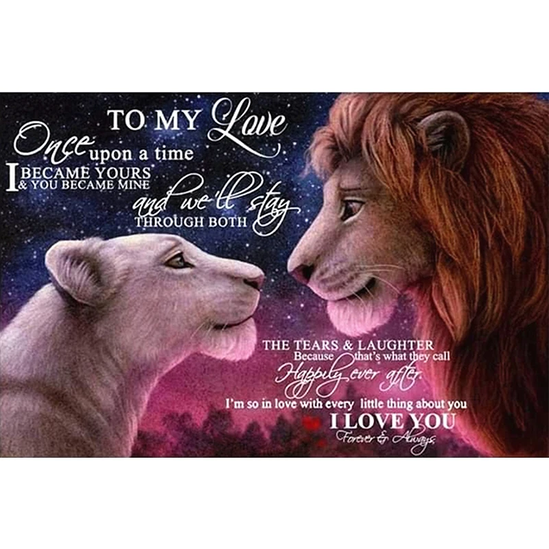 Алмазная картина 5D сделай сам с изображением Льва короля мультфильмов полная