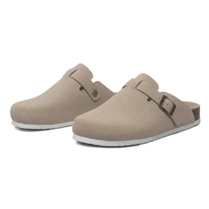 

2021 New Buckle Cork Slipper Casual Women Solid Color Beach Outside Non-slip Closed Toe Slides