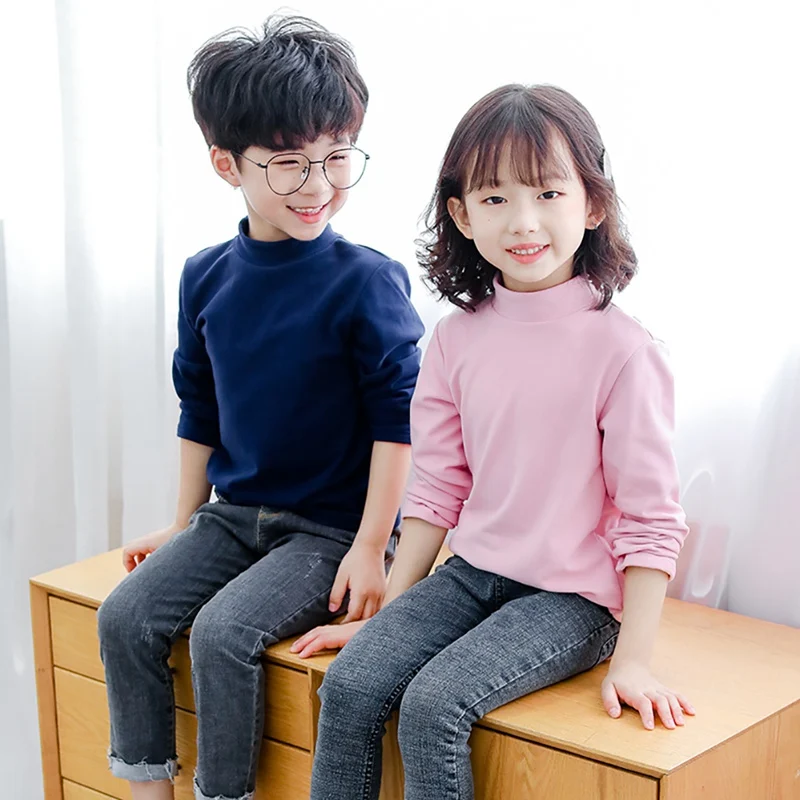 Рубашки для малышей Детская одежда девочек хлопковая мягкая блуза с высоким