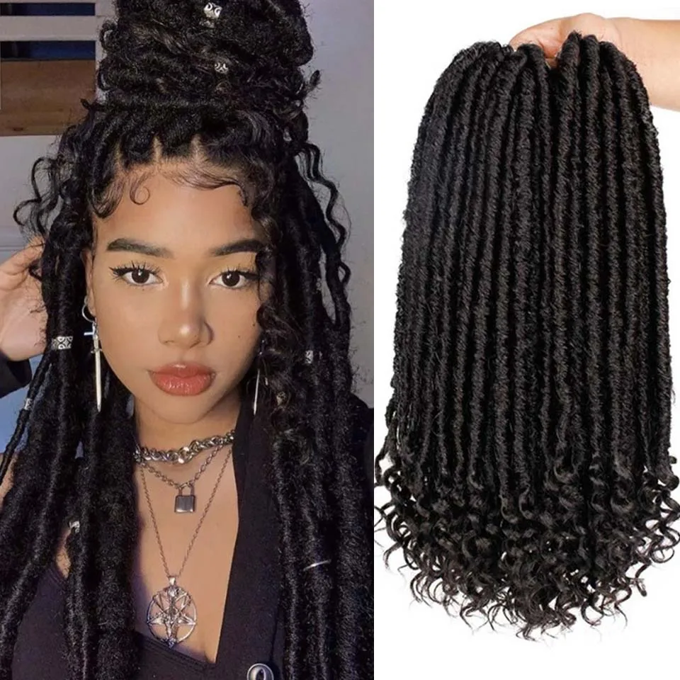 

Doris beauty Goddess Faux Locs Crochet Hair Braids Soft Natural Synthetic Hair Extension Ombre Passion Twist Braiding Hair