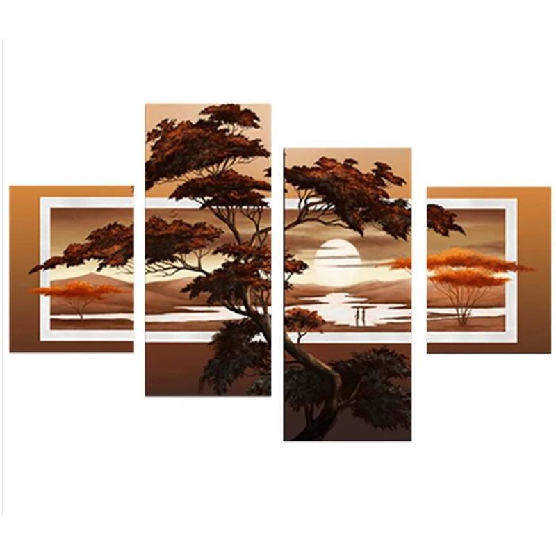 Алмазная вышивка 5D с деревом вышитая бисером украшением в виде кристаллов