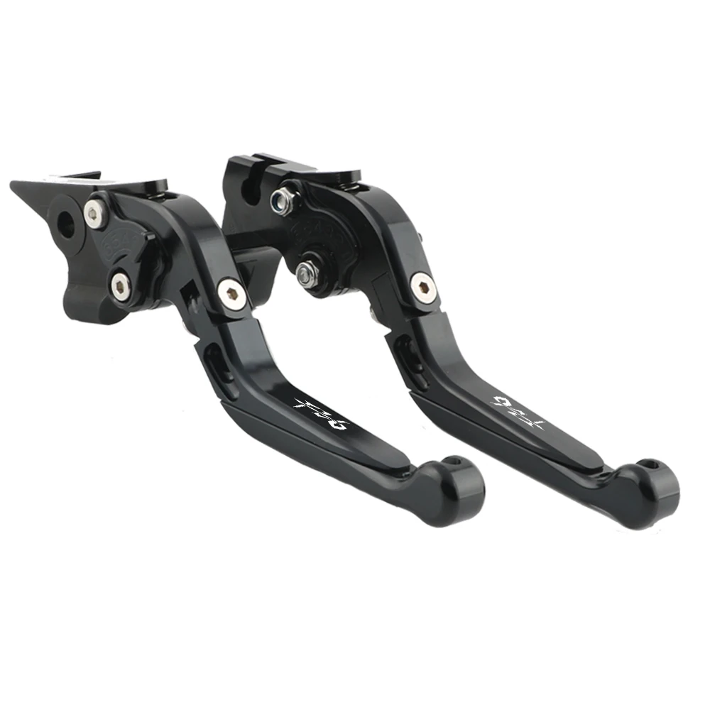 

For YAMAHA FZ6 FAZER 2004-2010 FZ6 FZ 6 R 2009-2015 motorcycle accessories foldable expandable brake clutch lever LOGO FZ6