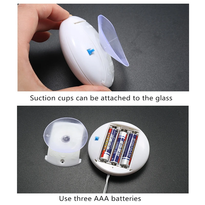 

Christmas Bell Snowman Star Lights Holiday Window Decor LED Sucker Lights For Festival Party Home Decor Battery Power Lamp