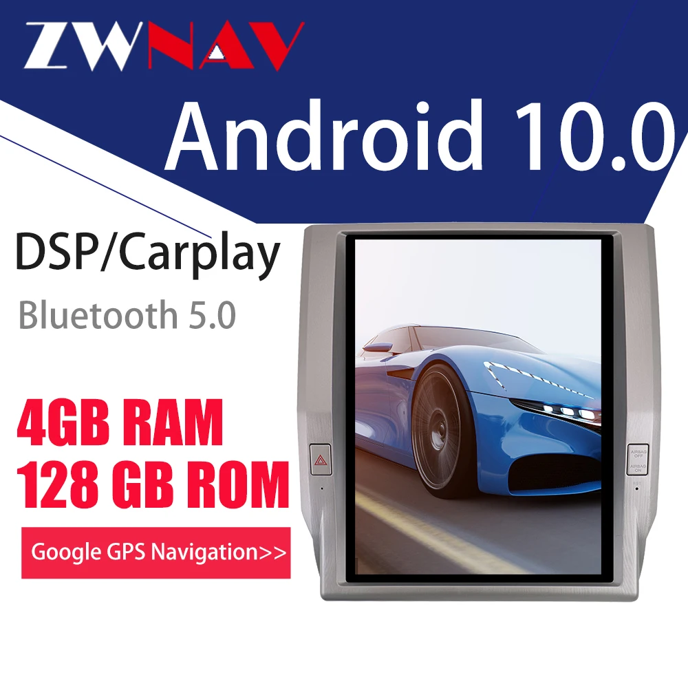 

128GTesla экран Carplay для 2014 2015 2016 2017 Toyota Tundra Android 10 Автомобильный мультимедийный плеер GPS аудио Радио Стерео головное устройство