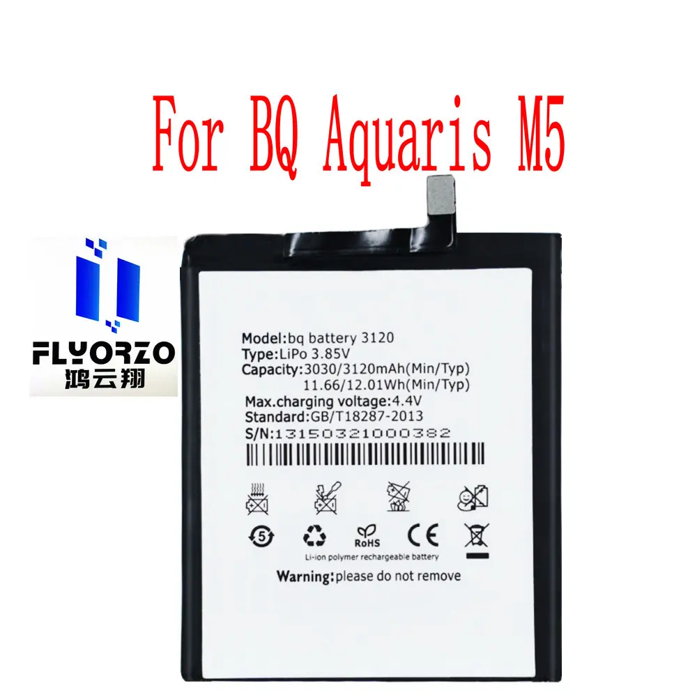 10 Pcs/lot  Brand new High Quality 3120mAh BQ battery 3120 Battery For BQ Aquaris M5 Mobile Phone