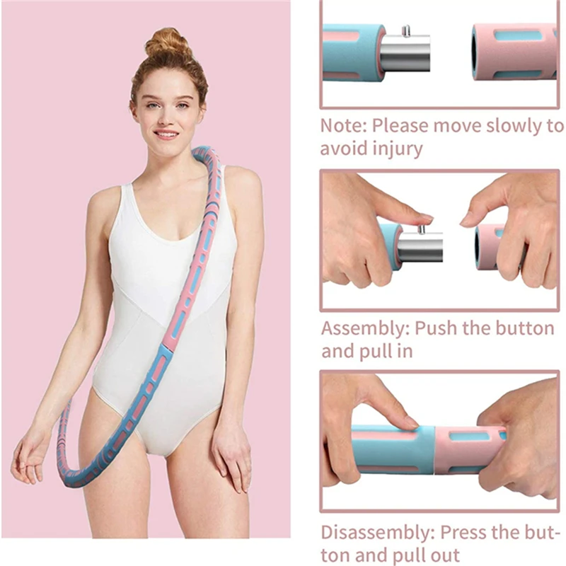 

6 Parts Detachable Stainless Steel Sport Hoops Women Aro Fitness Training Gym At Home Massage Waist Ring Weight Loss Yoga Circle