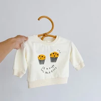 2021 autumn baby boys and girls long sleeve sweatshirts round neck cake printed casual pullover shirt tops kids clothes 0 3y