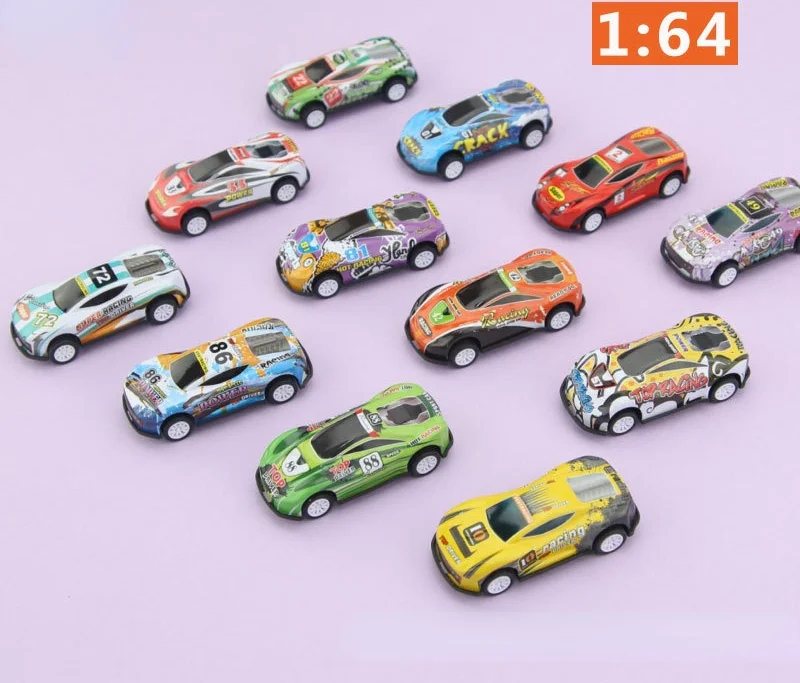 

12 шт., детский металлический мини-автомобиль, 1:64