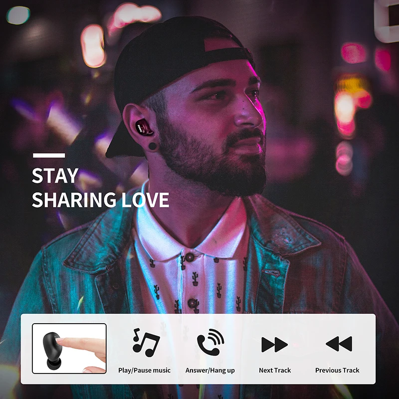 SOMiC W10 наушники вкладыши TWS Bluetooth 5 0 Беспроводной спортивные гарнитуры СПД