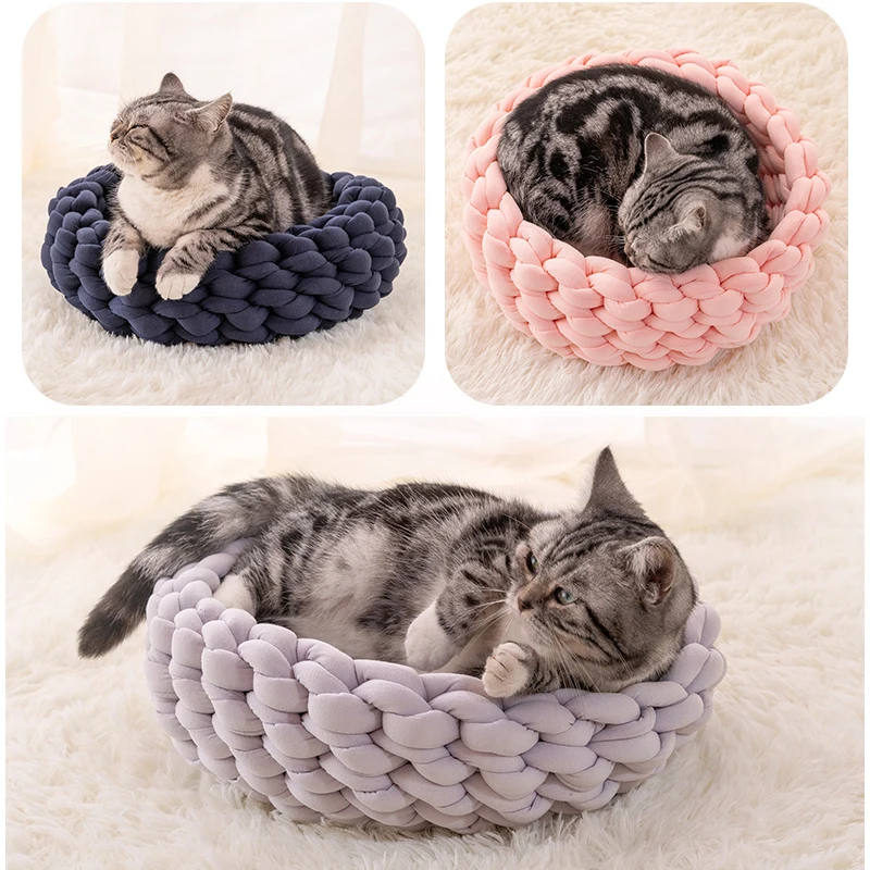 Домашние животные бинго собаки кровати Нескользящие щенок питомник ручной вязки