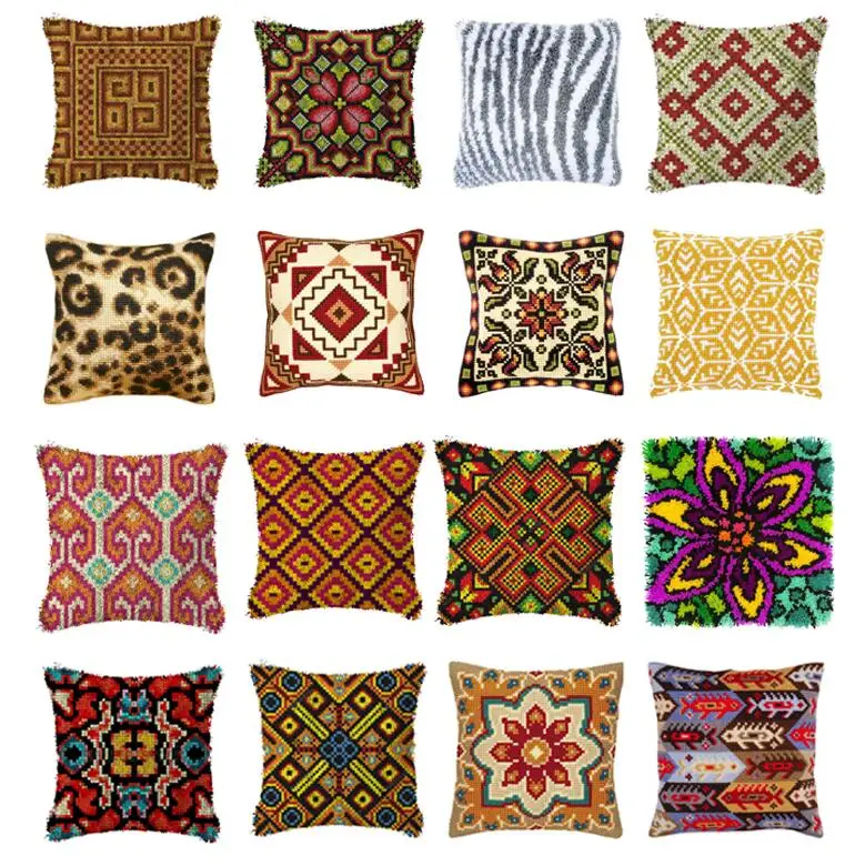 

Latch hook Pillow Case lattice Cushion Cover Christmas Canvas Throw Pillow Chair Cushions Home Decor