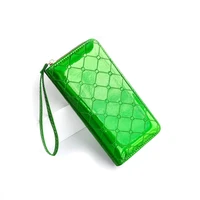 fashion laser letter clutch wallet for women long leather money bag ladies zippe wristlet hand bag coin purse credit card holder