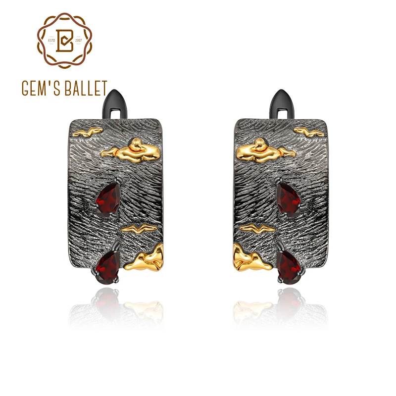 Gem балетки 925 пробы серебряные клипсы ручной работы облака как море натуральный