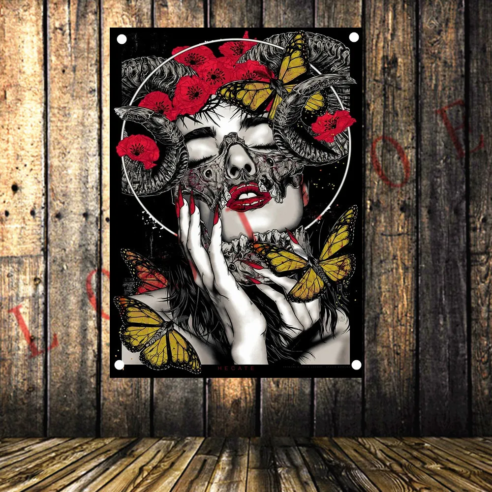 Плакат из тяжелого металла для рок музыки высококачественный тату флаг с