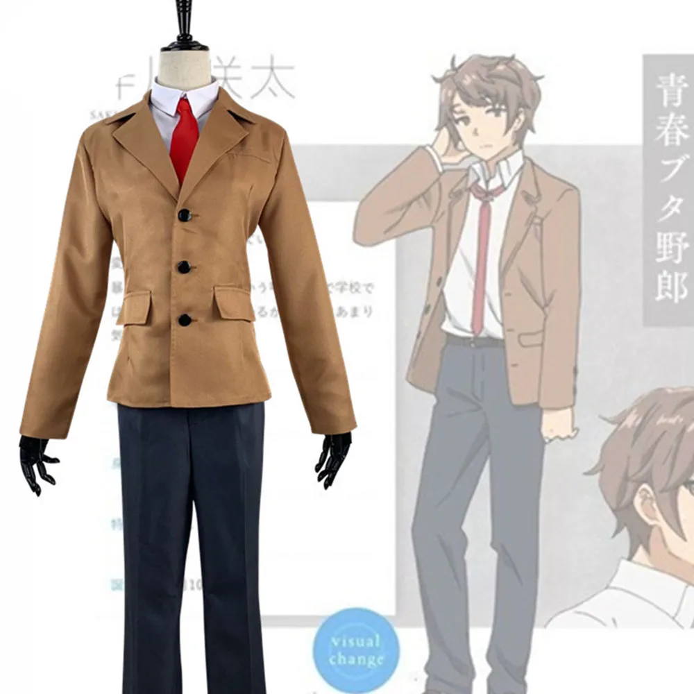 Аниме Seishun Buta Yarou wa Bunny Girl Senpai no Yume wo Minai Sakurajima Mai Azusagawa Sakuta косплей костюм женская