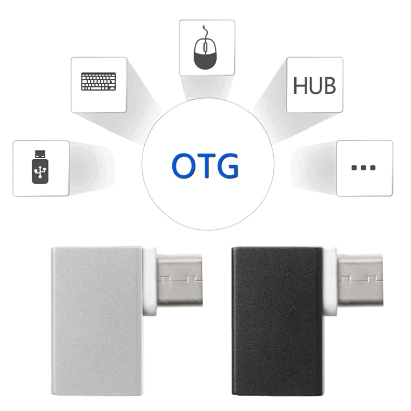 

90 Degree Type C To USB 3.0 Female Data OTG Converter For Macbook Android Phone