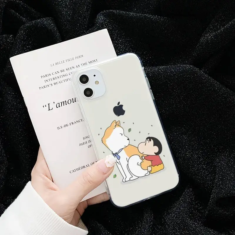 

Crayon Shin-chan Japan anime Phone Case Transparent soft For iphone 5 5s 5c se 6 6s 7 8 11 12 plus mini x xs xr pro max