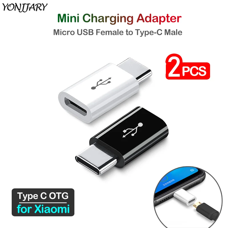 2 шт. Micro USB к Type C зарядный адаптер для Xiaomi Mi A1 A2 A3 Max 3 Mix 2S Note 10 Pro CC9 CC9e Poco F1 X2 OTG