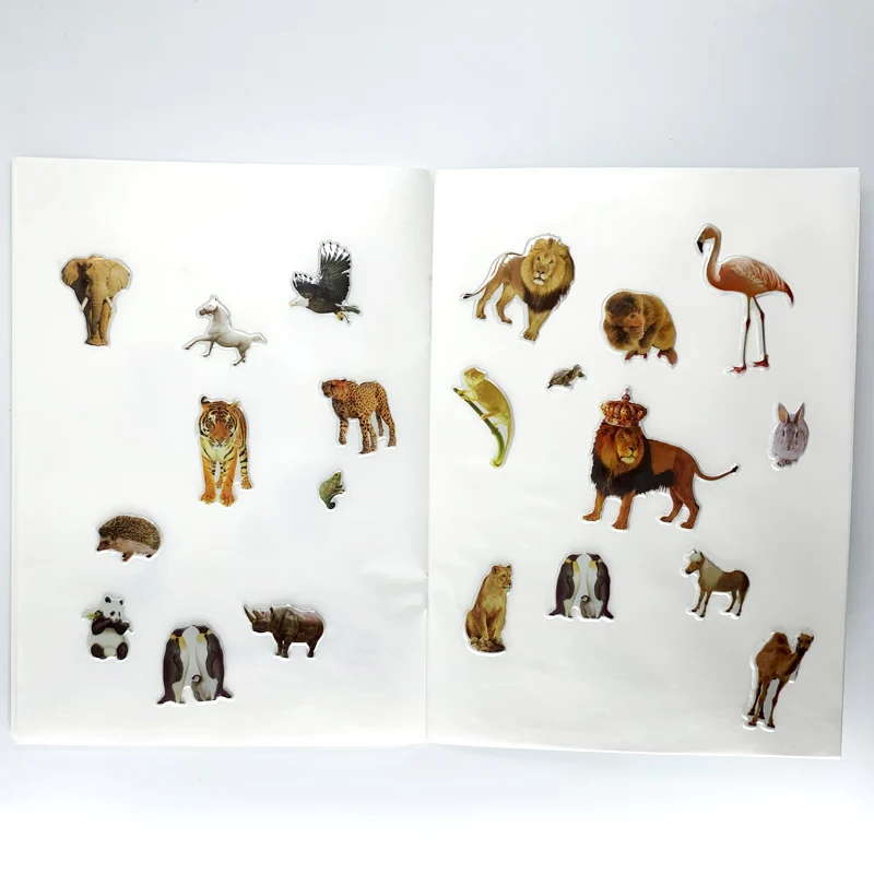 Коллекционная книга наклеек с животными и зоопарком альбом мультяшными