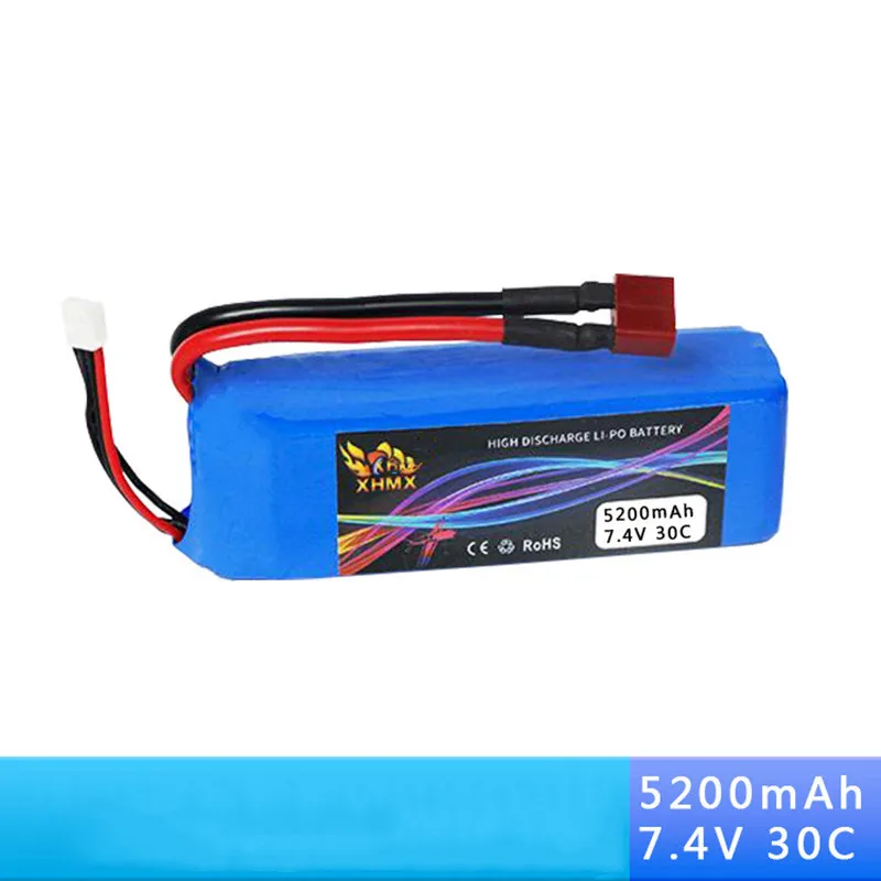 

100% original high-rate car model battery 5200mah 2S-7.4V 30C model airplane lithium battery car model aerial drone battery