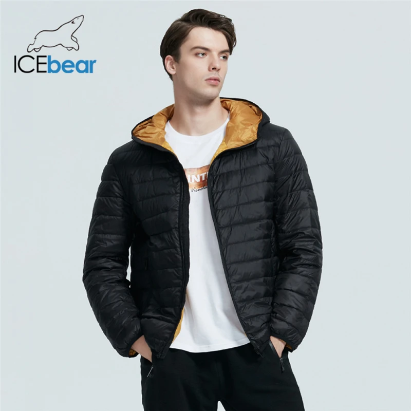 Новинка 2021, легкий мужской пуховик ICEbear, стильная повседневная мужская куртка, Мужская одежда с капюшоном, брендовая мужская одежда MWY19998D