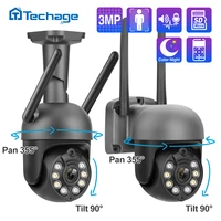 techage wireless wifi ip camera 3mp 1080p two way audio record security camera full color p2p cctv outdoor video surveillance