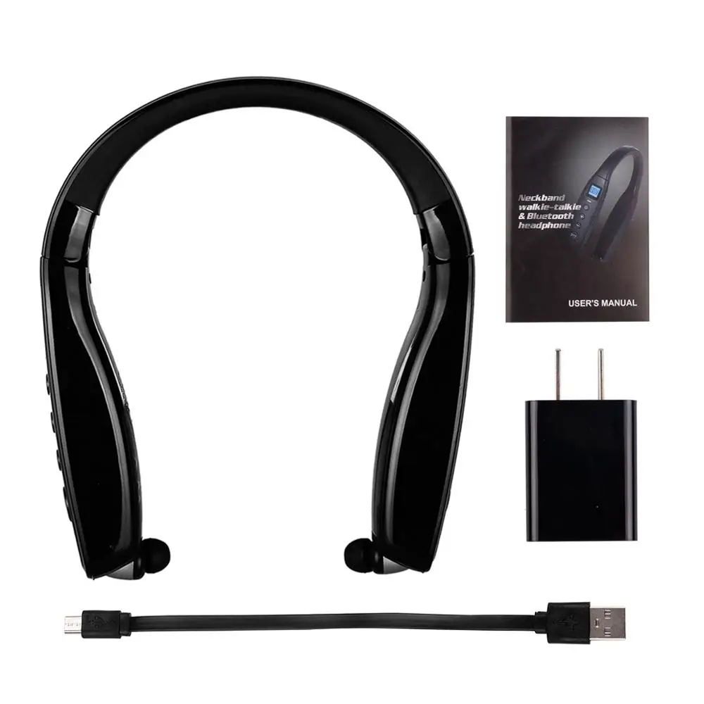 Abbree AR 669 UHF 400 470 МГц 0 5 Вт 99CH Шейная рация Bluetooth гарнитура наушники для