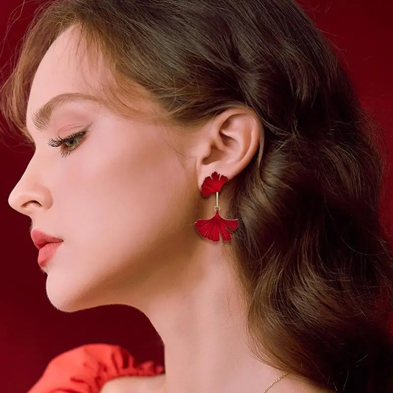 Новые богемные винтажные синие красные цветы большие серьги гвоздики Модные