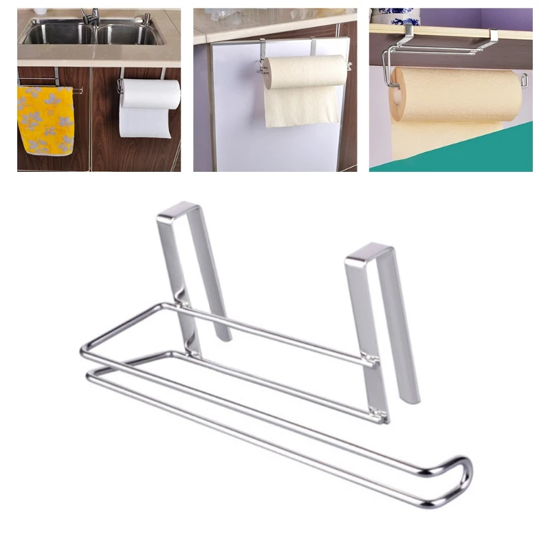 

50LB Bathroom Snap-in Tissue Holder Rack Hanging Paper Towel Rack Durable Stainless Steel Cabinet Paper Roll Holder Kitchen