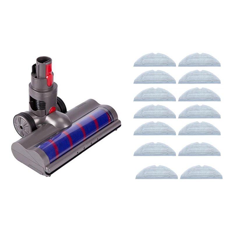 

1x Absolute Fluffy Soft Roller Head for Dyson V7 V8 V10 V11 & 14Pcs Mop Cleaning Cloth for Roborock S7/T7 Plus
