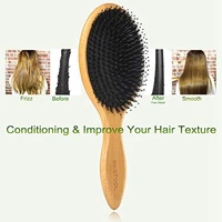 hair brush boar bristle hair brush with nylon pins bamboo paddle detangler brush detangling adding shine brushes daily use for