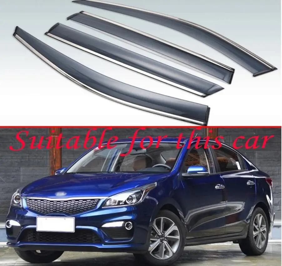 Для Kia K2 RIO Sedan 2017 2018 пластиковый внешний козырек тенты на окна защита от солнца и
