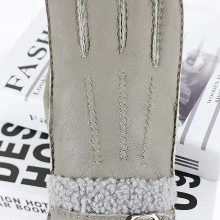 Перчатки мужские кожаные с овечьим мехом | Аксессуары для одежды