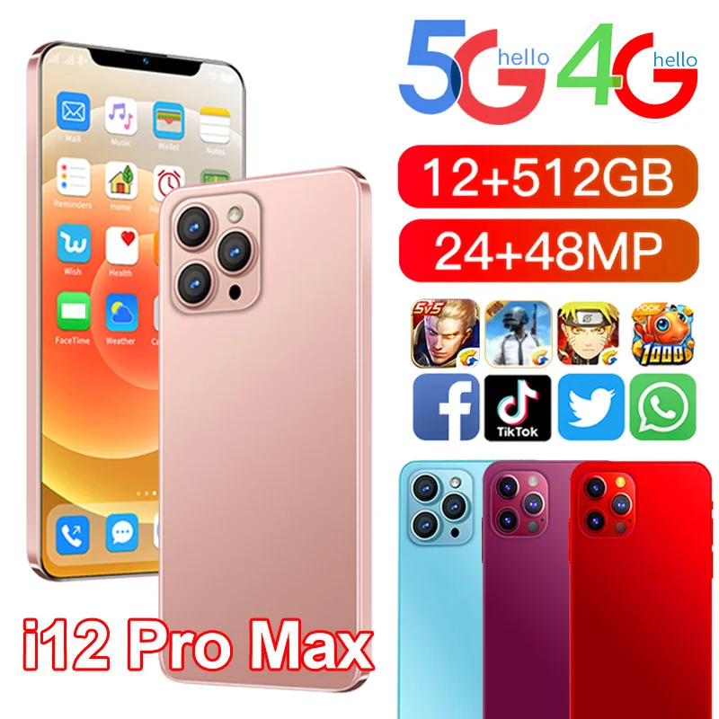 

I12 Pro Max смартфон с 5,5-дюймовым дисплеем, ОЗУ 12 Гб, ПЗУ 6,7 ГБ, 512 мАч, Android 10
