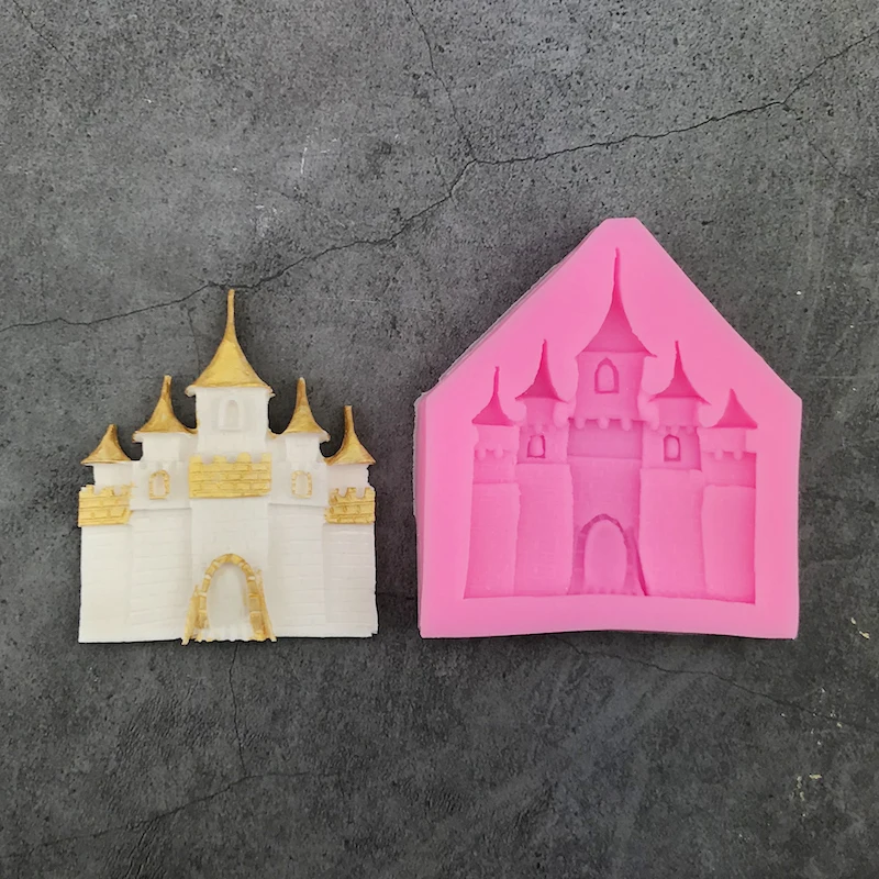 soft silicone mold castle house building shape for fondant chocolate cake decoration bakeware diy plaster making resin art mould free global shipping