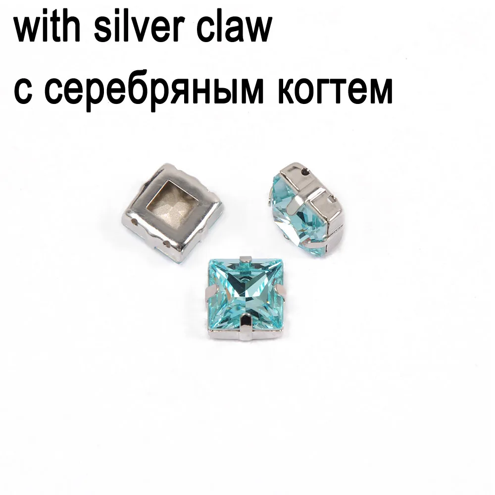 Фото CTPA3bI Кристалл всех цветов принцесса квадратный стеклянный камень Пришивные Кристаллы Стразы Драгоценности бусины с коготь DIY аксессуары дл... №4