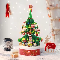 626pcs christmas tree snowman music box building blocks city christmas ornament tree bricks toys night lamp gift present child