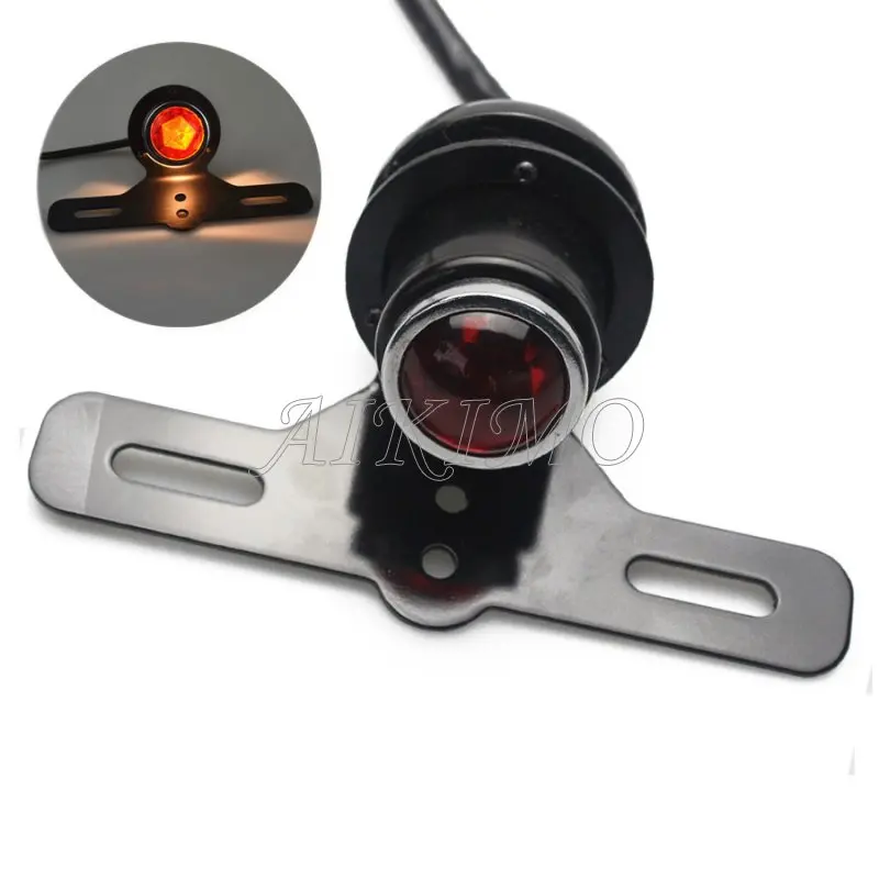 

Металлическое Крепление для номерного знака мотоцикла + круглая Автоматическая цилиндрическая Встроенная светодиодная задняя фара, стоп-с...