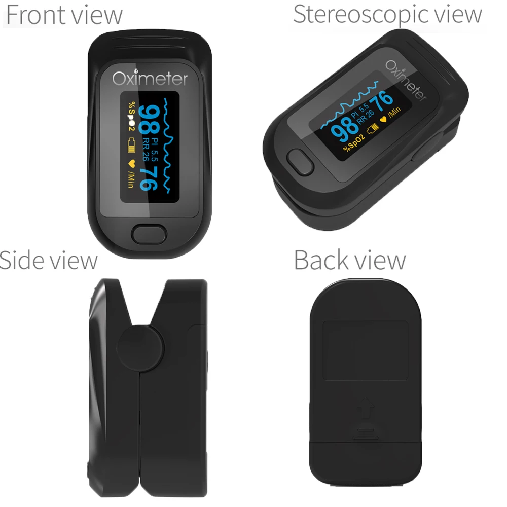 

Pulsoksymetr Finger Pulse Oximeter SpO2 PR PI RR With Respiratory Rate Oximeter Digital OLED Display Heart Rate Oximeter