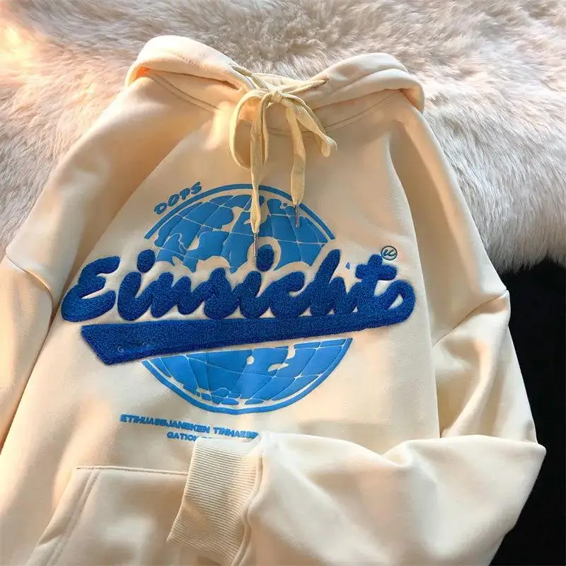 

Hip Hop Streetwear Letter Embroidery Hoodies Women Oversized Sweatshirt 2021Autumn New Fashion Harajuku Clothes for Teens Casual