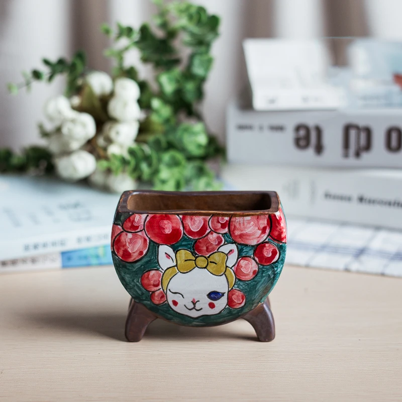 Глазурь мультфильм милый смелый керамика горящая роса дышащая барабанная