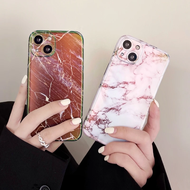 

Glossy Granite Stone Marble Texture Cover For iPhone 13 12 11 Pro X XR XS Max 7 8 7 Plus Soft Silicone IMD Back Cases Cover