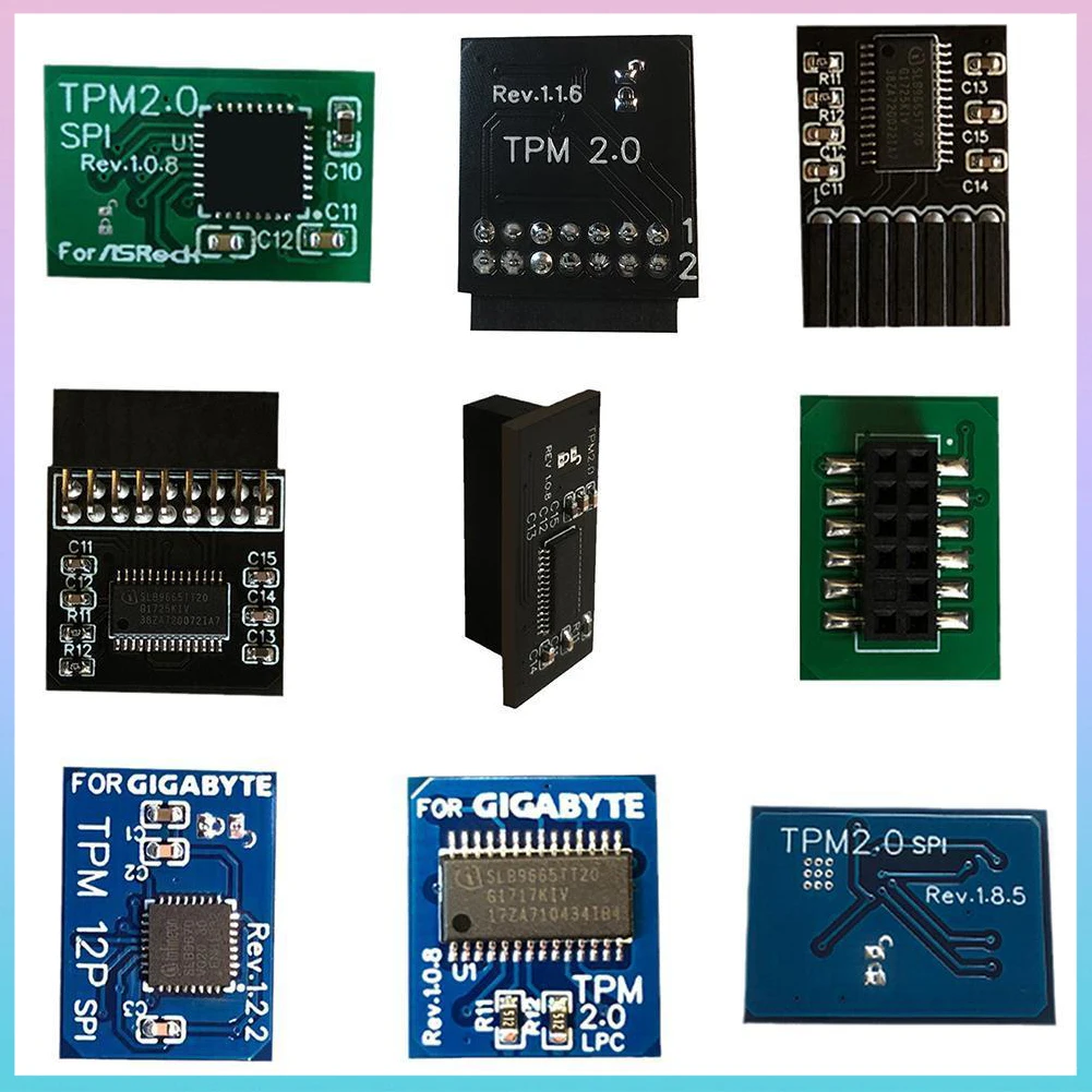 

TPM2.0 Security Module Remote Card Supports Multi-brand Motherboards 12 14 Multi-brand Supports Motherboards 18 20-1Pin