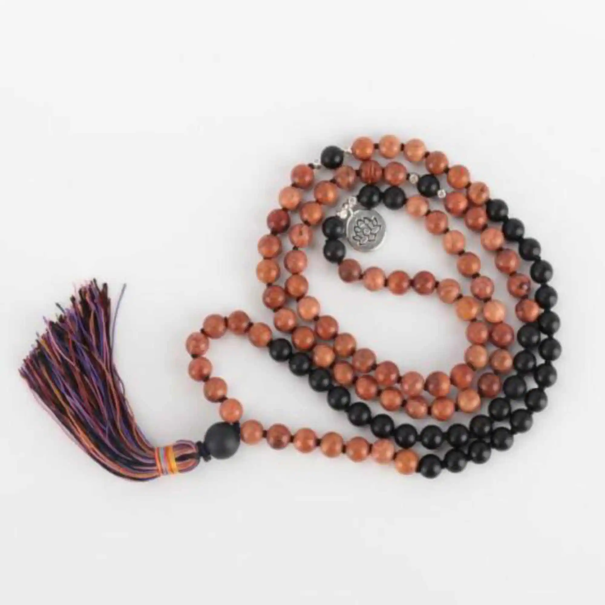 

8 мм, 108 узлов, черный агат, Фотогалерея Серебряное ожерелье с бусинами на запястье