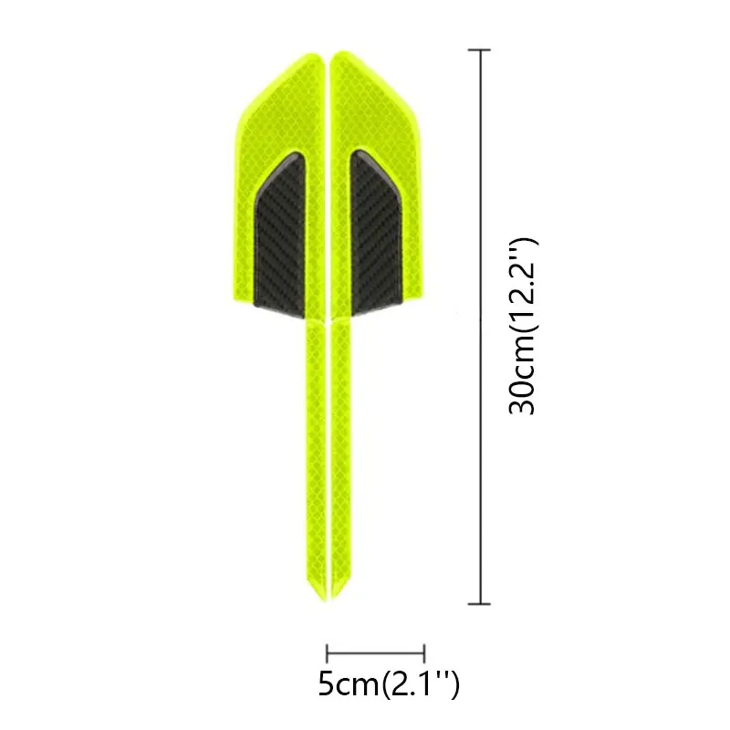 

2Pcs Car Leaf Board Reflective Car Door Side Anti-collision Sticker 3D Carbon