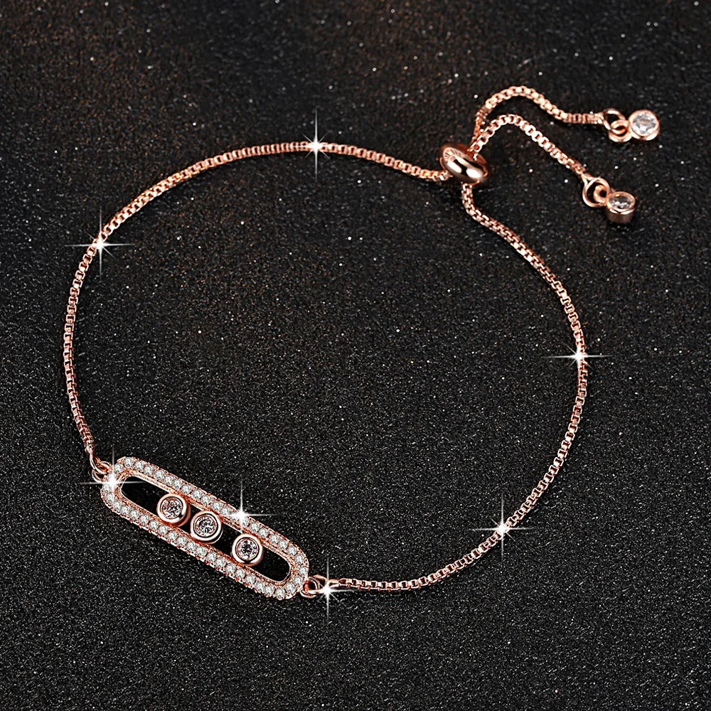 

TB025 Micro-inlaid zircon adjustable female heart bracelet jewelry