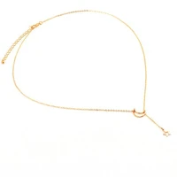 50hotmoon shape star pendant alloy luxury clavicle chain necklace for party